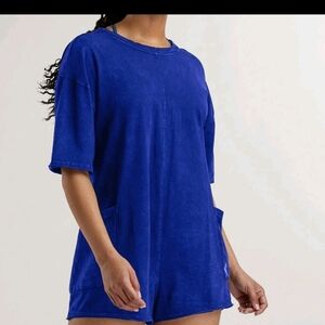 Free People Hot Shot Romper T. NWT. Med. Electrick Shock